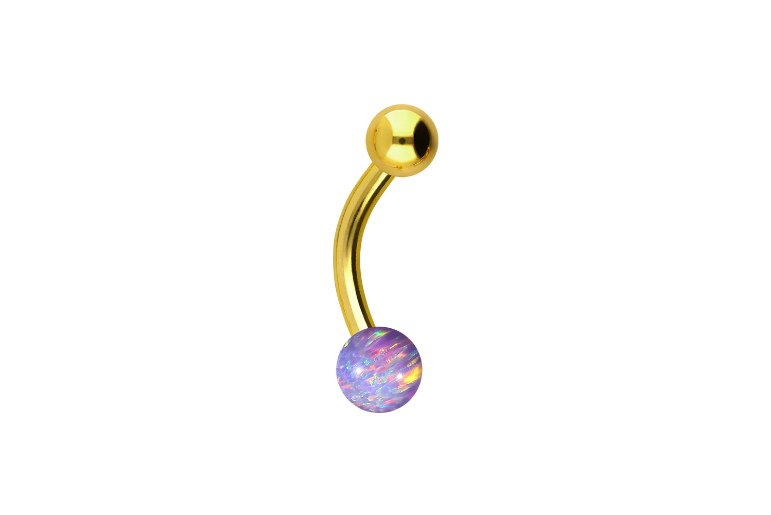Titan Mini Bananabell Piercing SYNTHETISCHER OPAL + TITAN-KUGEL